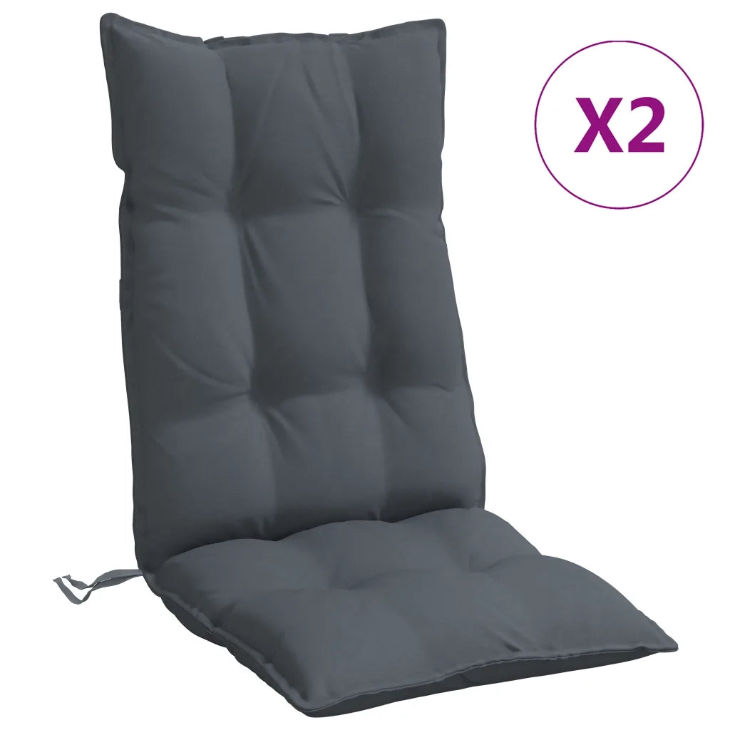 Cuscini per Sedia Schienale Alto 2 pz Antracite Tessuto Oxford 377602