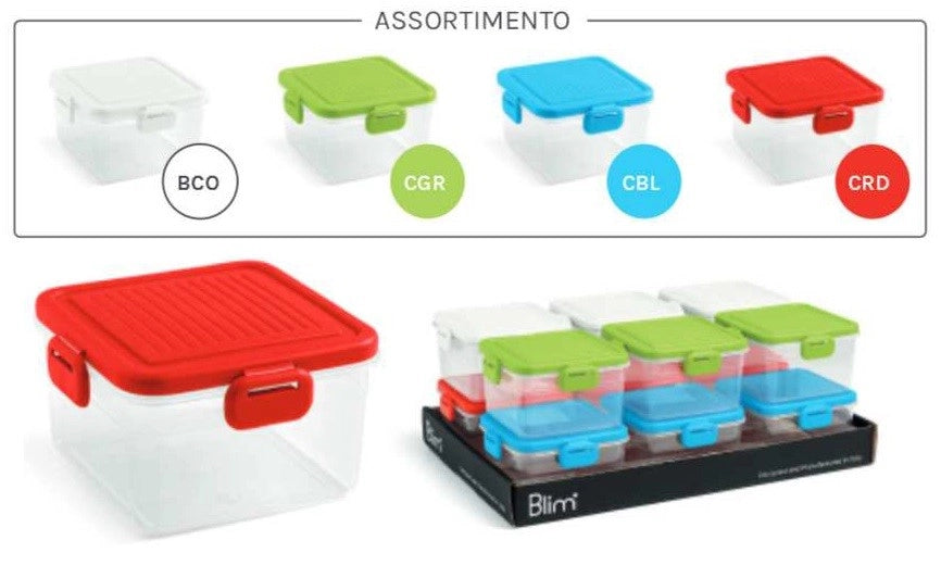 1 Pezzo Frigobox Contenitore Quadrato My Home 100 cl 13 x 13 x 10,9 cm 4 Colori