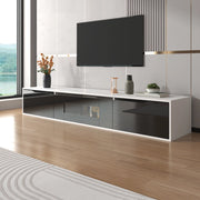 Vetrina e Mobile TV Lucido Bianco e Nero con LED ¨C MINIMAL ¨C Bianco/Nero