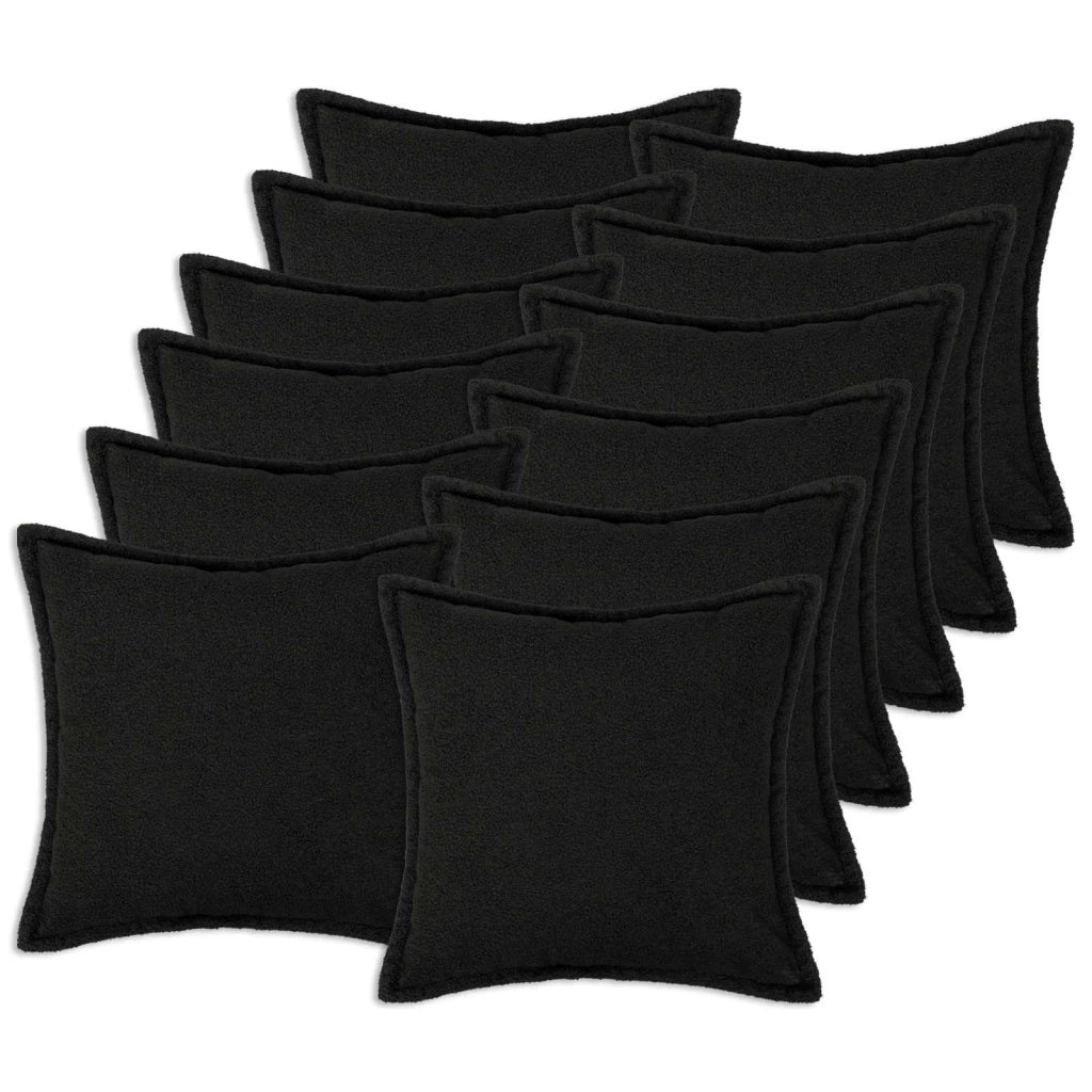 Federa 12 pcs HOUTEN Nero 45 x 45 cm Bouclé 918675