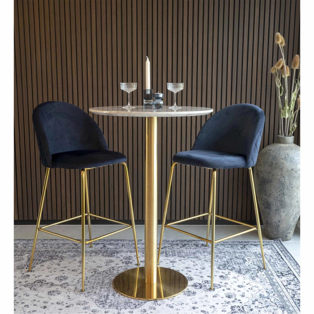 Tavolo Bar Bolzano, Oro, Metallo, 70x70x105 cm