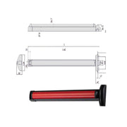 Maniglione Fast Touch 84 Vertical 59816-11-0 Cisa