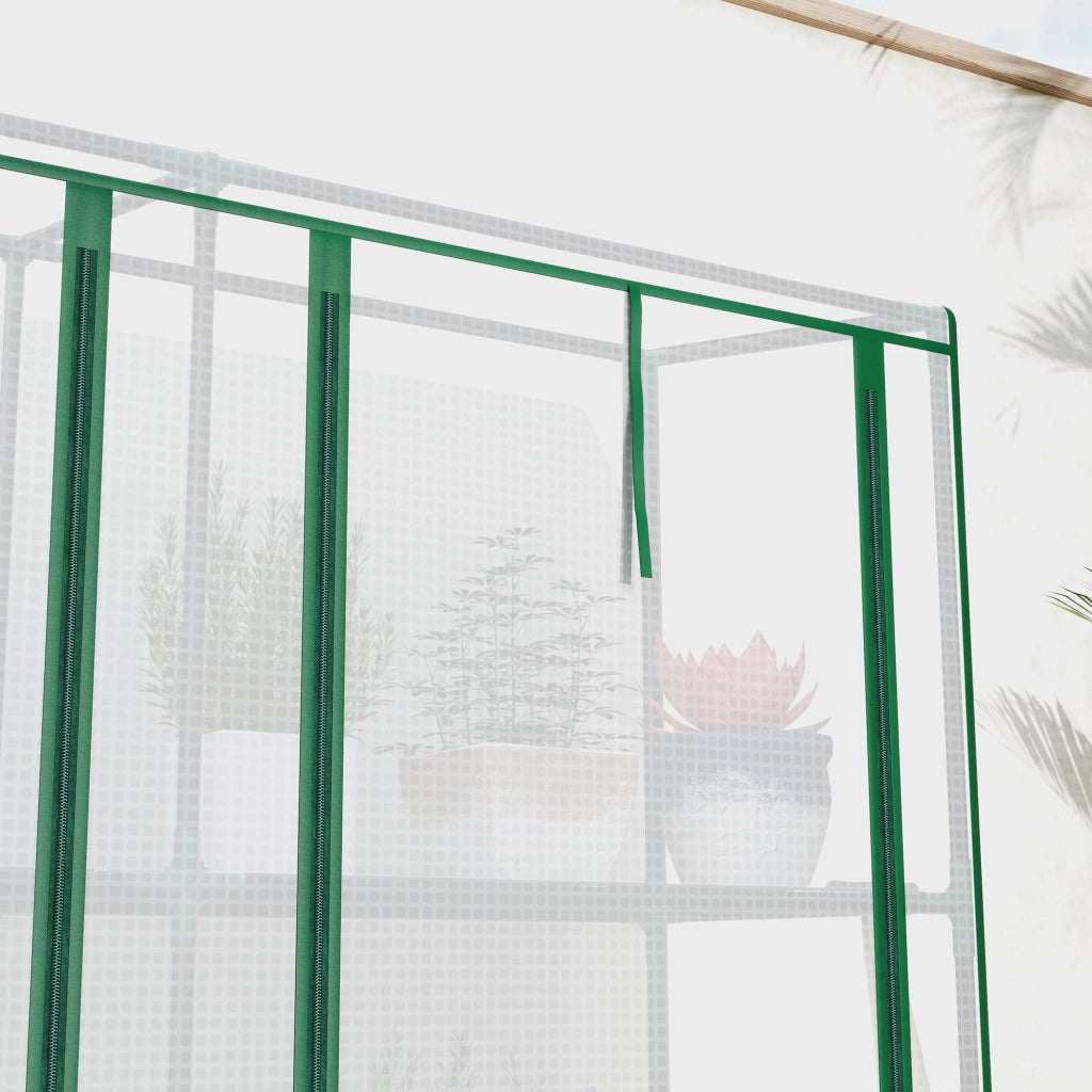 Serra da giardino 3 porte con ripiani ¨C zephmum ¨C 215x46x151 cm bianco
