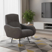 Poltroncina Lasnigo, Poltrona Braccioli Made in Italy, 70x100x98h cm Grigio