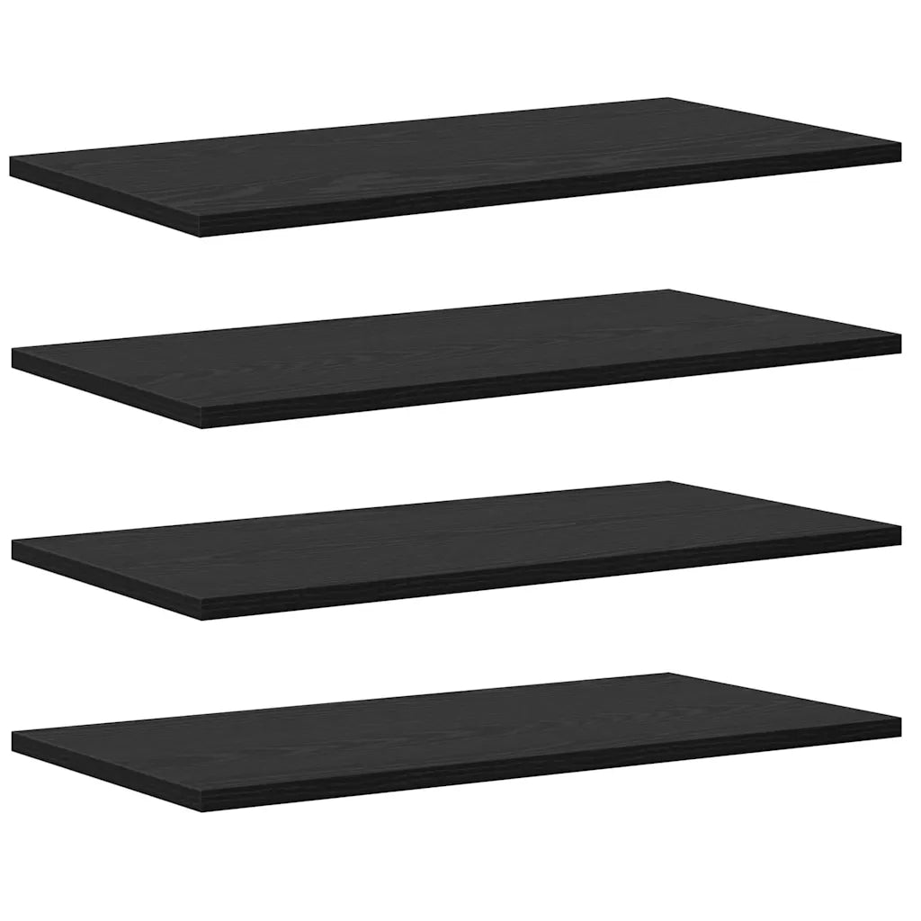 vidaXL Scaffale 4 pcs Nero 60 x 30 x 1.5 cm Legno multistrato