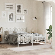 vidaXL Giroletto con Testiera e Pediera Metallo Bianco 150x200 cm