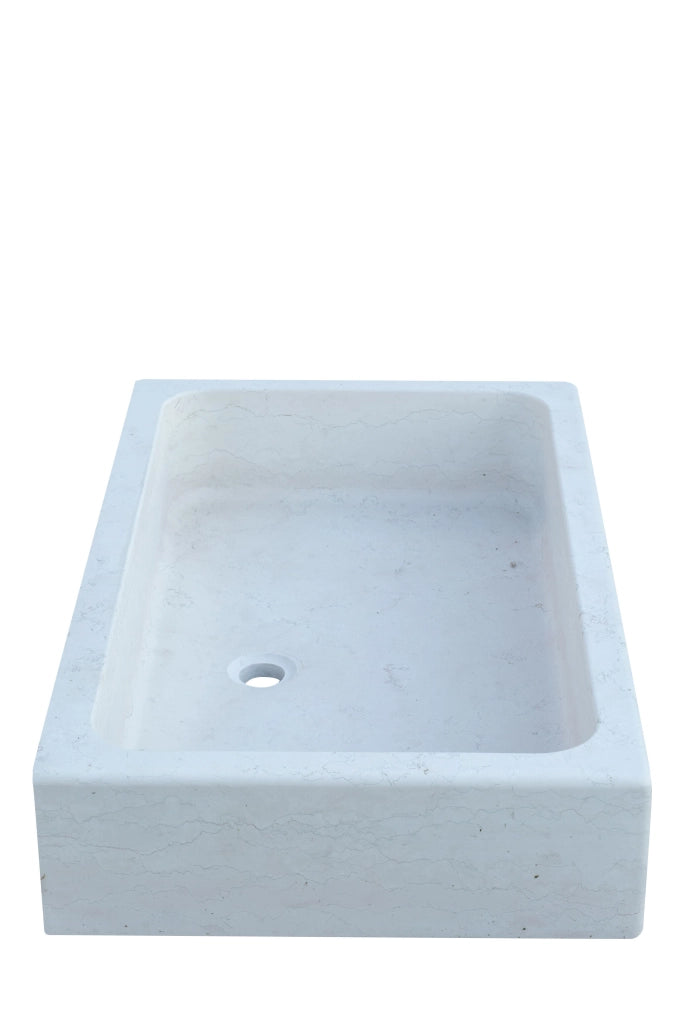 Biscottini Acquaio in marmo bianco L100xPR60xH20 cm Vasca realizzata completamente