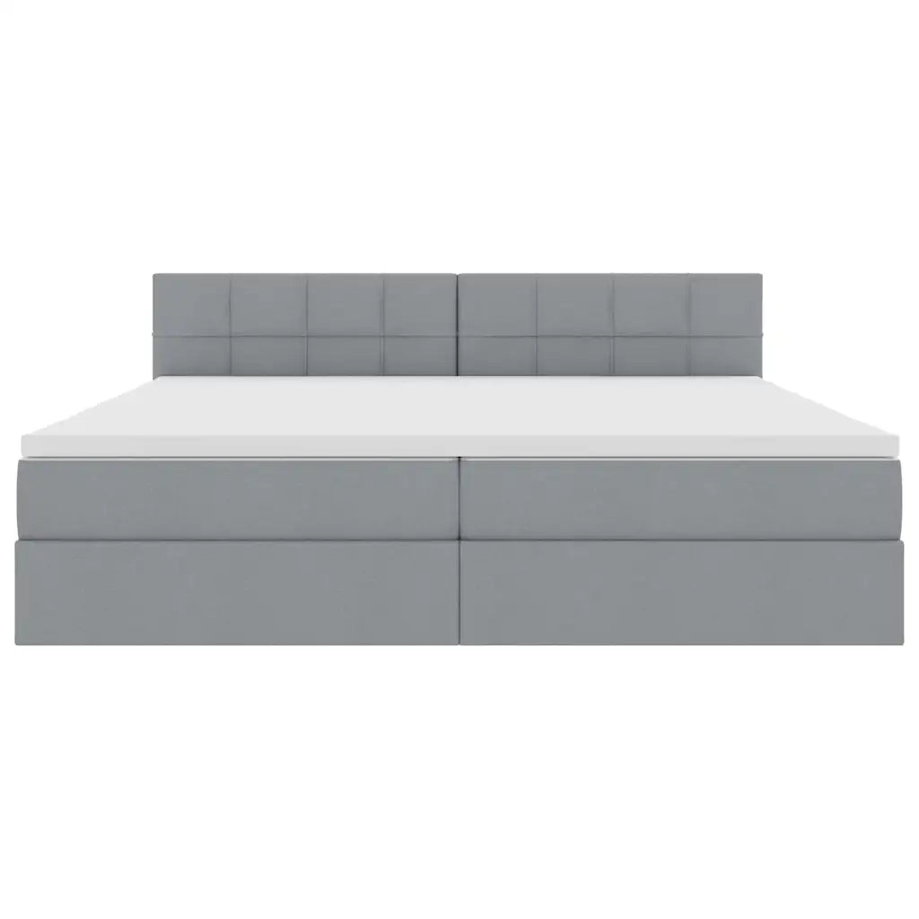 Letto con contenitore e materasso Grigio chiaro 200 x 200 cm 3370530
