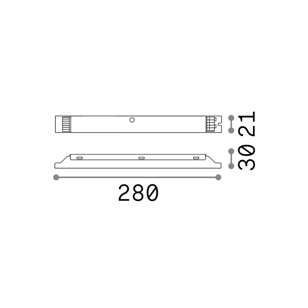 Sistema Lineare Driver Fluo Alluminio 28W 10V