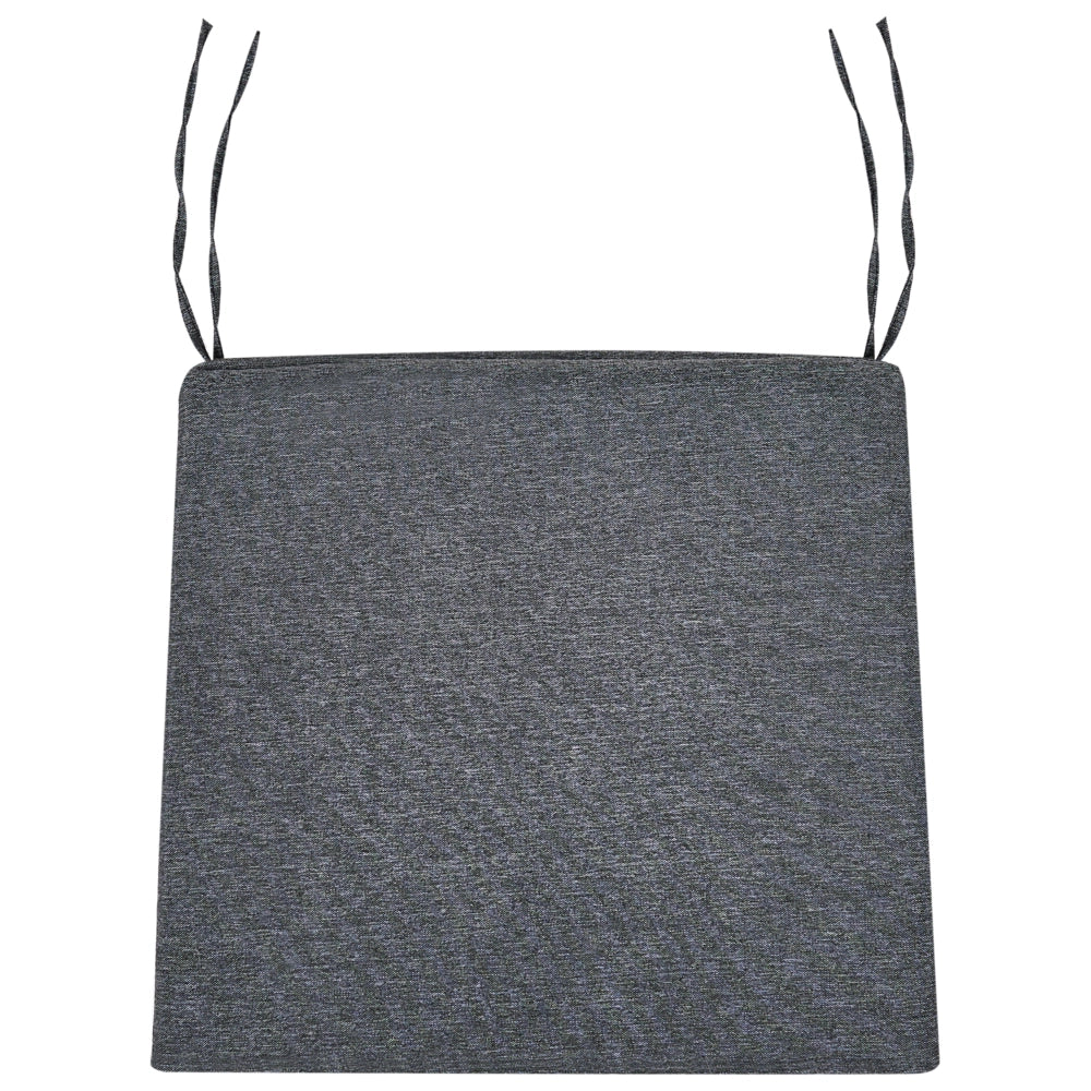 Set di 4 sedie da giardino in metallo alluminio impilabile verniciato a polvere per esterni con cuscini extra grigio