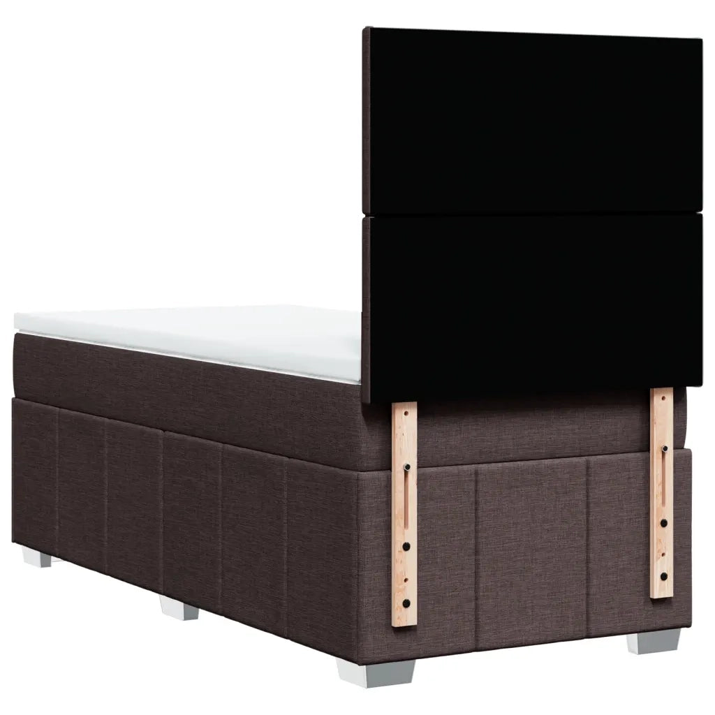 Giroletto a Molle con Materasso Marrone Scuro 100x200cm Tessuto 3291575
