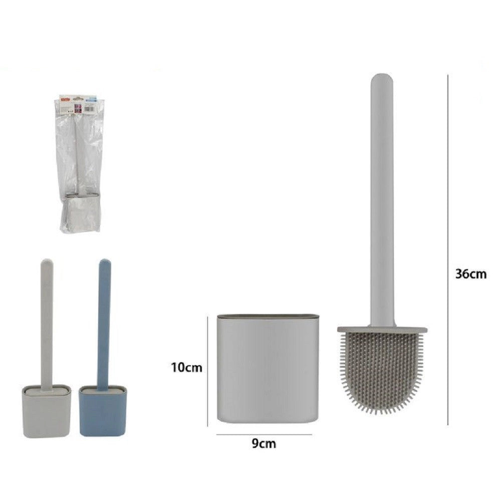 Trade Shop - Scopino Per Wc Bagno Spazzola Per Pulizia In Silicone Con Portascopino Da Muro -
