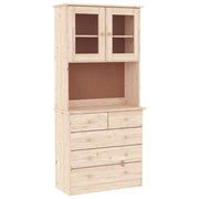 ALTA 77 x 35 x 165 cm Mobiletto in legno massello di pino marrone cassettiera mobile contenitore organizer per cucina/soggiorno 02_0029673
