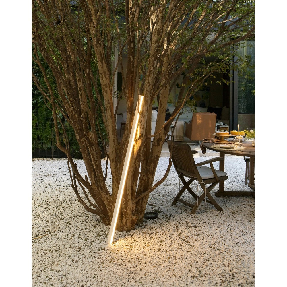 Pencil - Modulo luminoso a batteria Zafferano medio portatile e ricaricabile IP65 dimmer touch - Altezza 98cm Corten