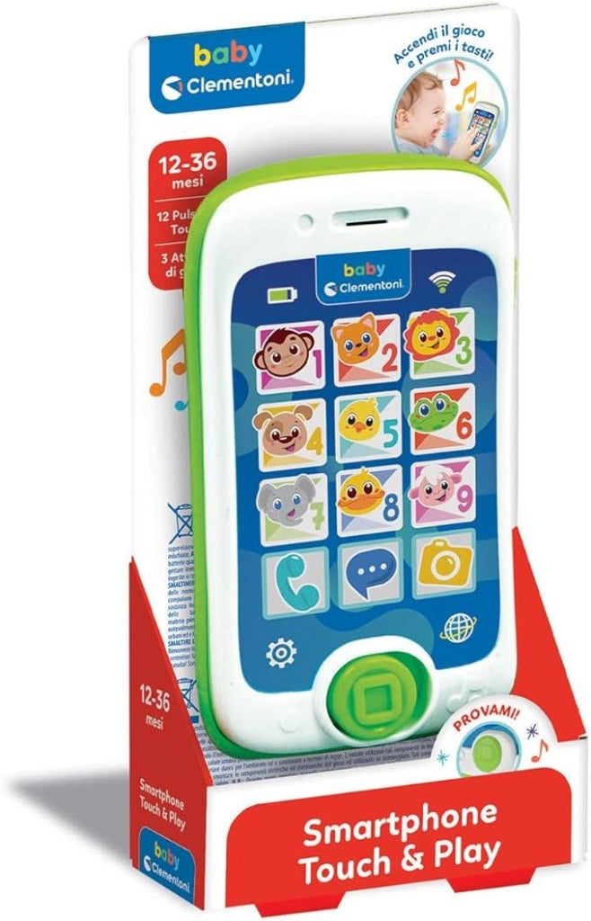 Baby Smartphone Touch & Play, Telefono Bambini i, Centro attivita con 3 modalita di Gioco e 12 Tasti per Scoprire Nomi d