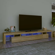 Mobile Porta TV con Luci LED-Credenza per TV Rovere Sonoma 260x36,5x40 cm