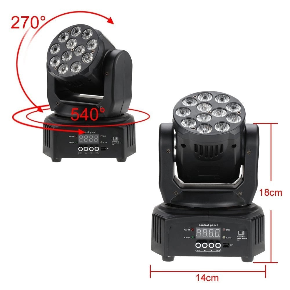 Trade Shop - Proiettore Testa Mobile Rotante Effetti Luce Discoteca Dmx 512 Rgb 18 Led 52w -