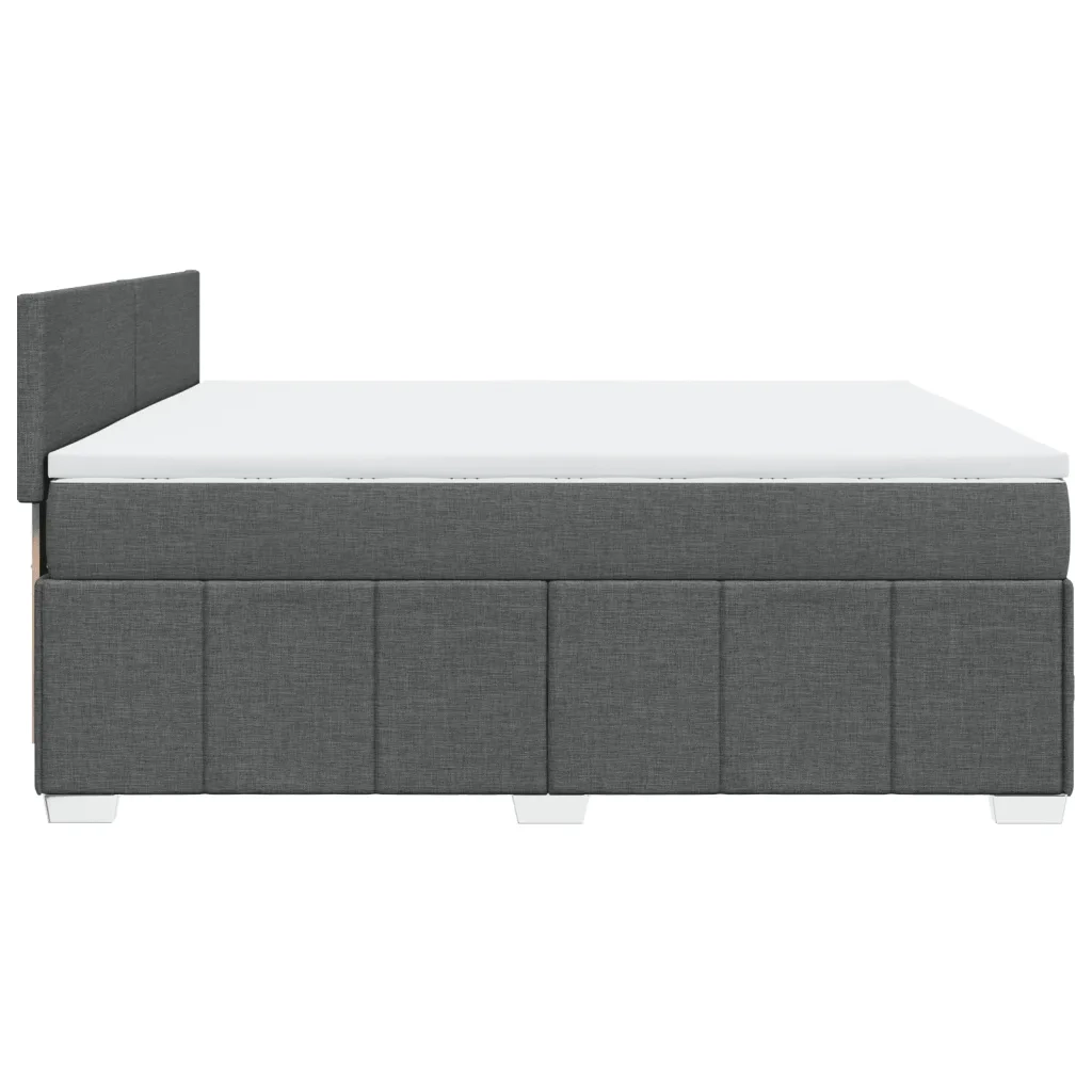 Giroletto a Molle con Materasso Grigio Scuro 180x200 cm Tessuto