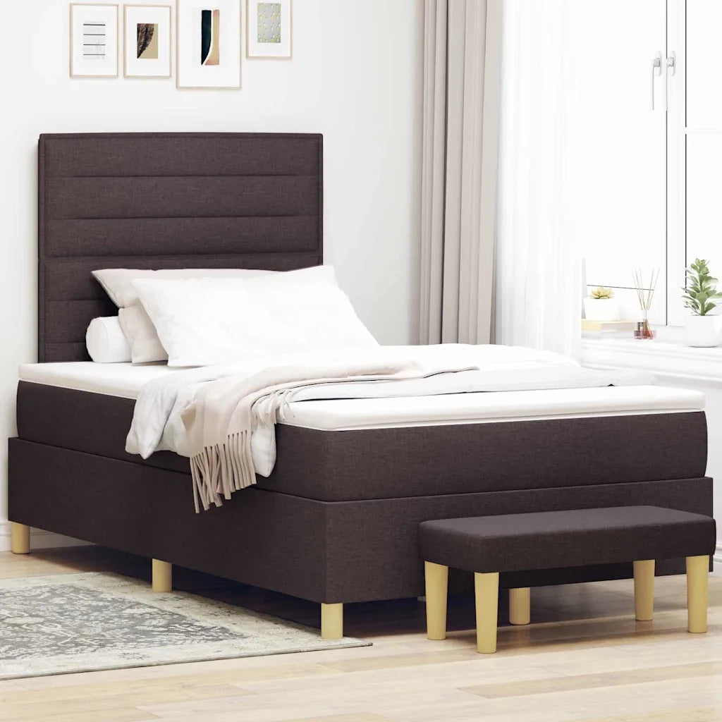 Letto a molle con testiera Marrone scuro 190 x 120 cm Tessuto 3344208