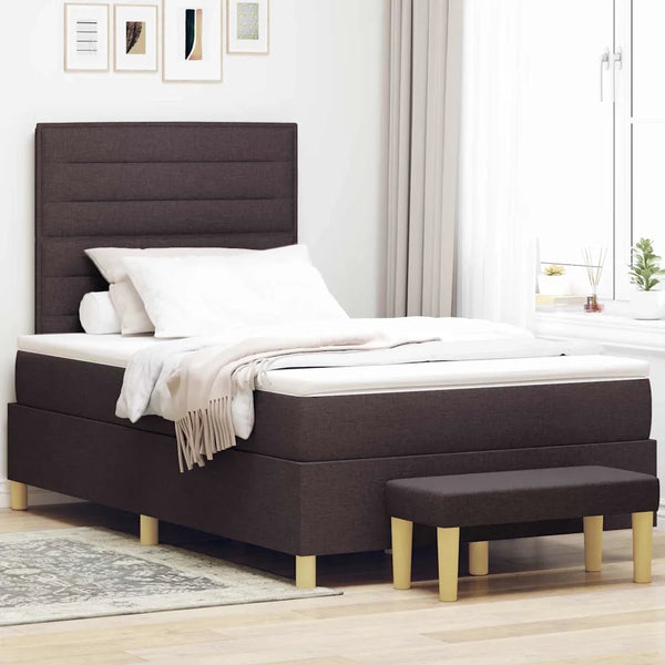 Letto a molle con testiera Marrone scuro 190 x 120 cm Tessuto 3344208
