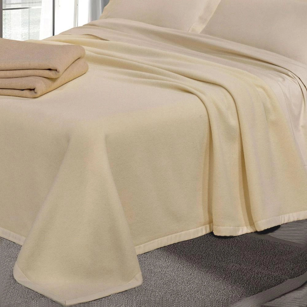 Coperta Pura Lana Cashmere Matrimoniale 290gr Cober Tasman Panna