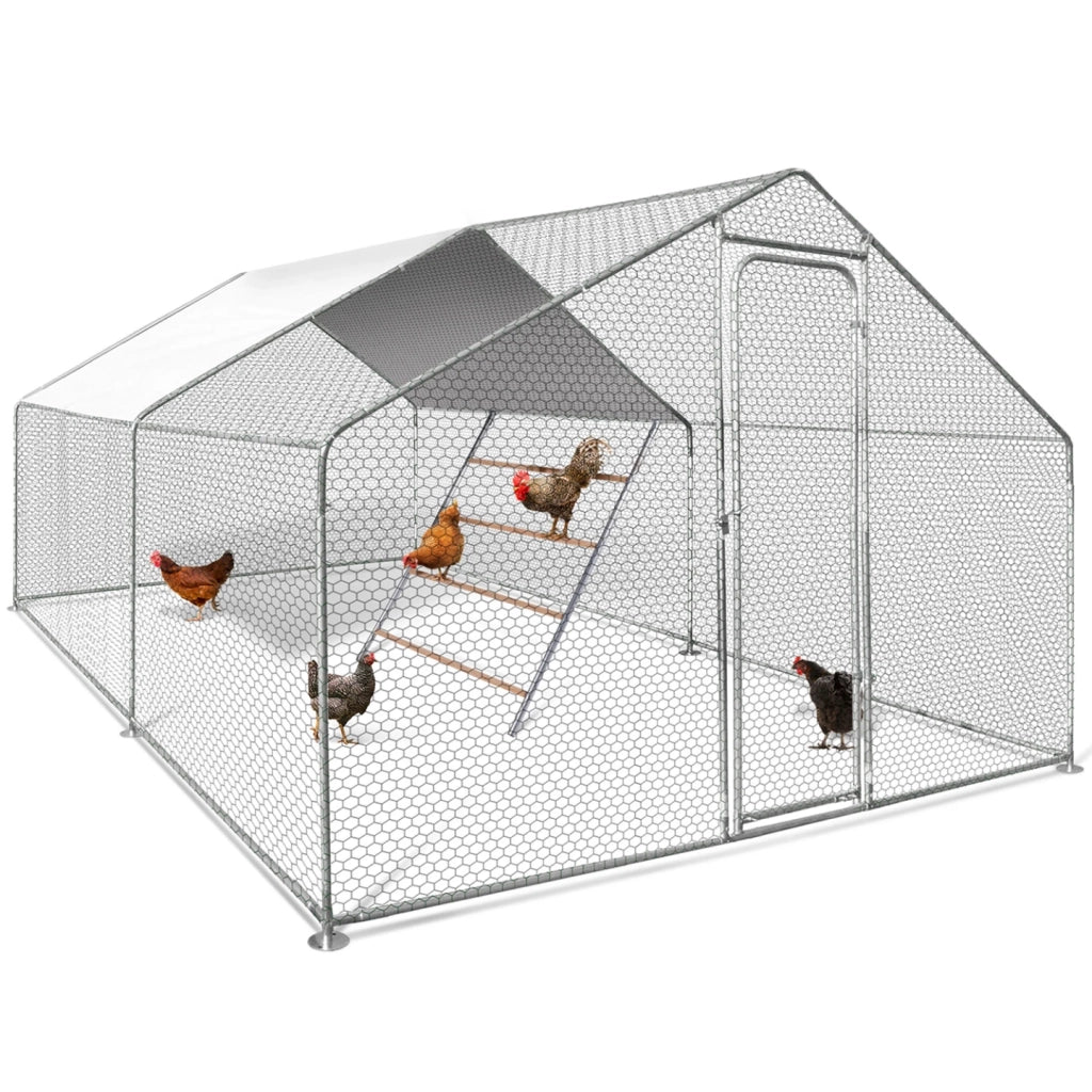 IDMarket - Grand pasatoio per galline 4 livelli in legno, compatibile con recinzione per pollaio