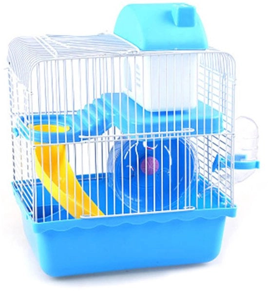 Casa per Hamster 2 Livelli - Facile da Installare - Progettata per essere Rimovibile - Buona Ventilazione - Spazio per il Gioco - Base in Plastica - Recinzione per Animali