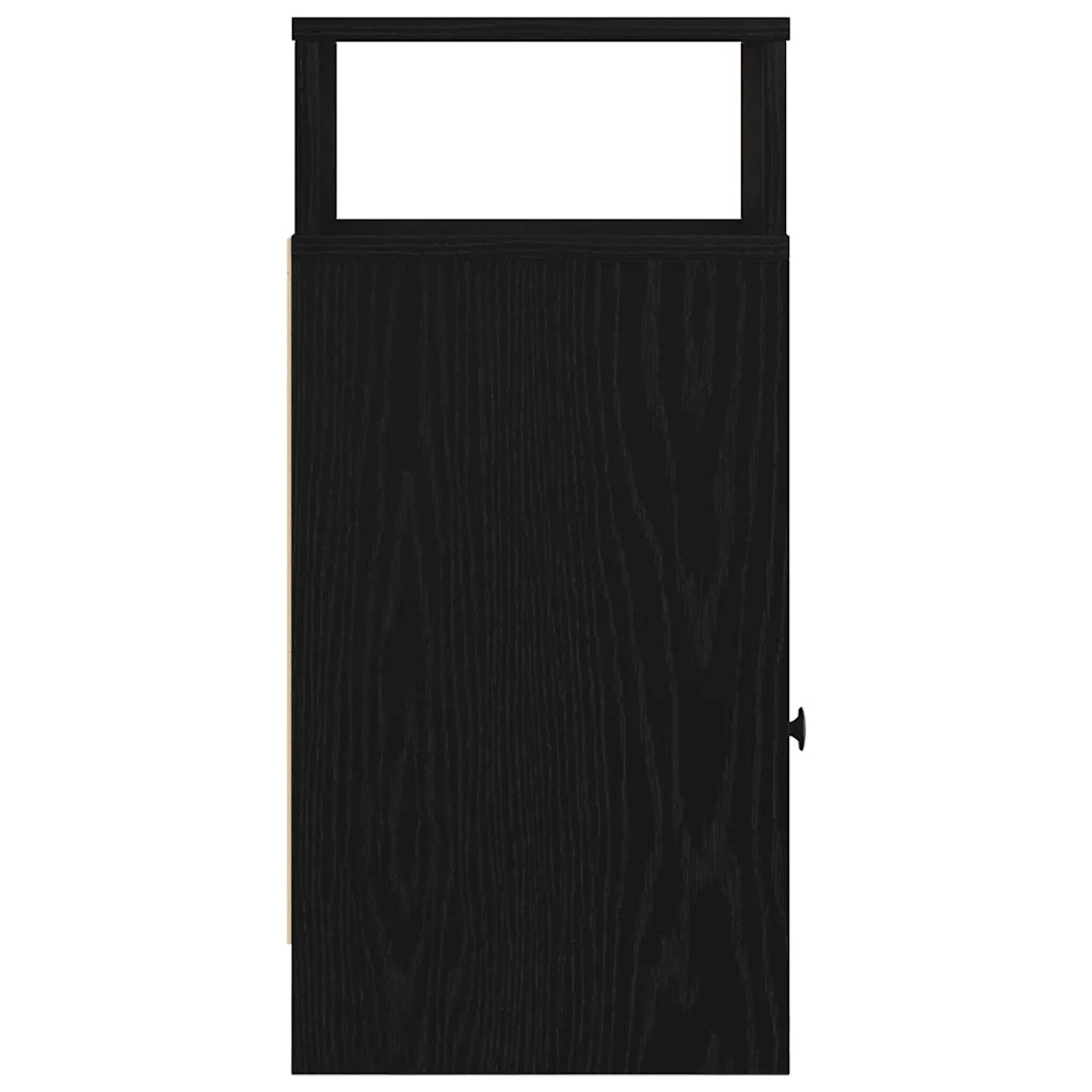 Comodino con Cassetto Nero 25x31x66 cm
