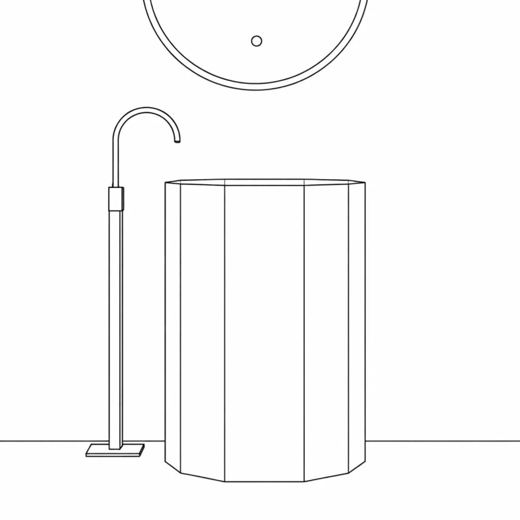 Lavabo da centro stanza erik in artificial stone free standing nero opaco *** finitura- nero opaco, confezione 1