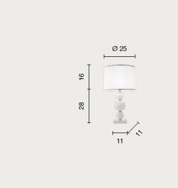 LUME PICCOLO TEBE BIANCO  E CROMO 1 LUCE ATTACCO E14 D.25CM