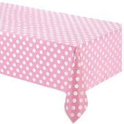 Trade Shop - Tovaglia Plastica Per Feste Rosa Pois Compleanni Matrimonio Battesimo Party -