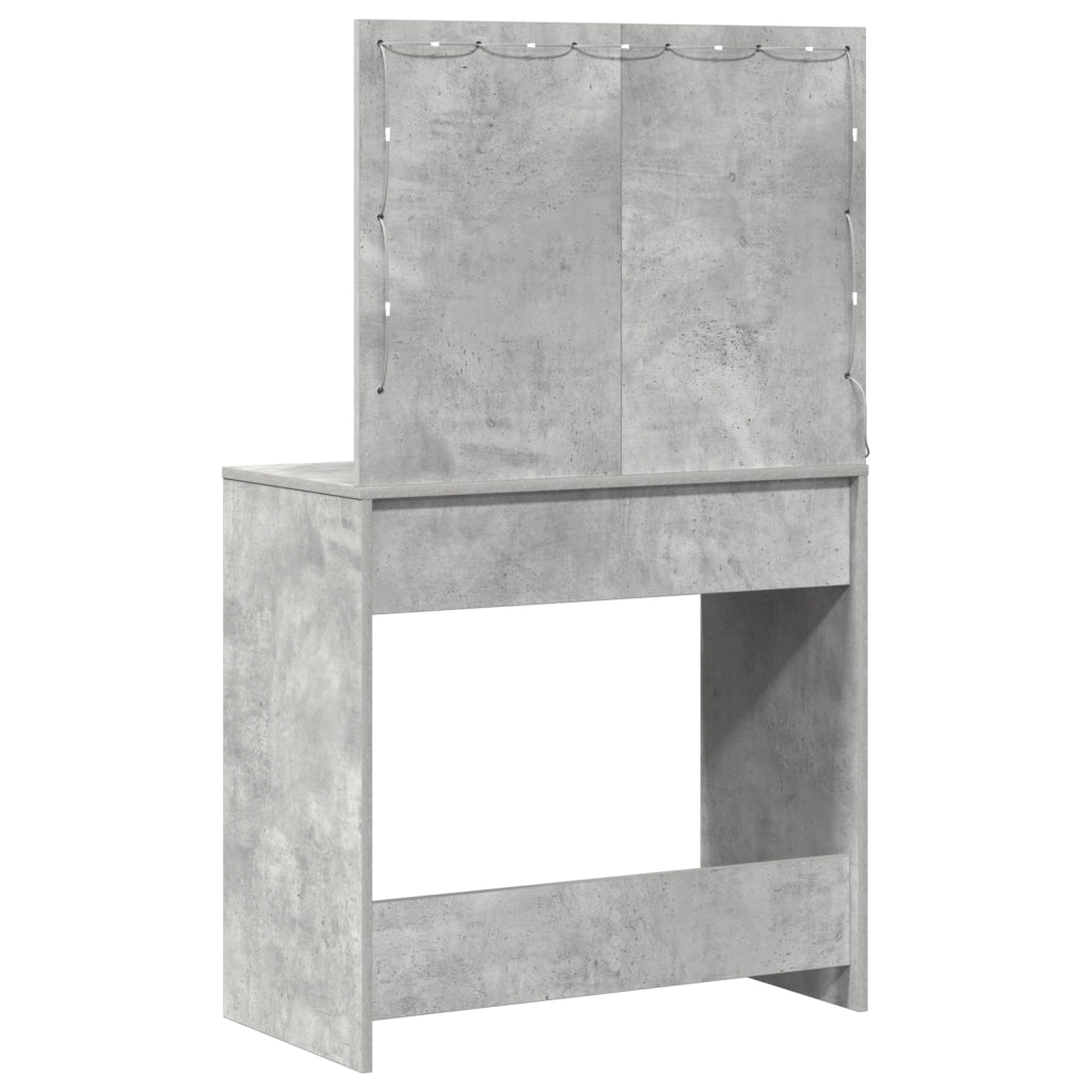 Toeletta  con luci LED Grigio cemento 78,5x41x135 cm