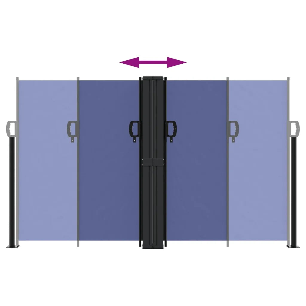 Tenda da Sole Laterale Retrattile-Tenda parasole per balcone per giardino Blu 140x1000 cm 421526