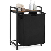 Cesto portabiancheria con 3 scomparti e 1 ripiano rimovibile per sacchetti capacità 38 l per sacchetto per bagno o lavanderia nero 12_0006765