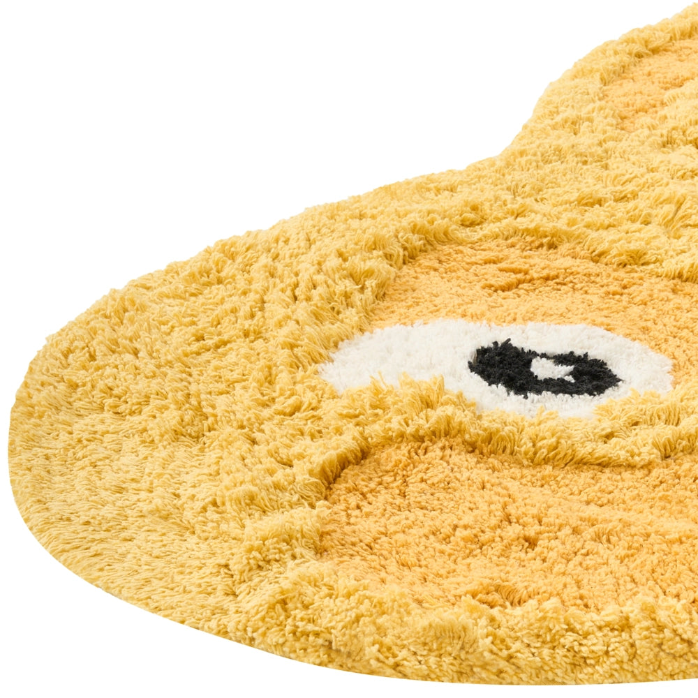 Tappeto per bambini giallo in cotone tufted a forma di anatra 95 x 120 cm