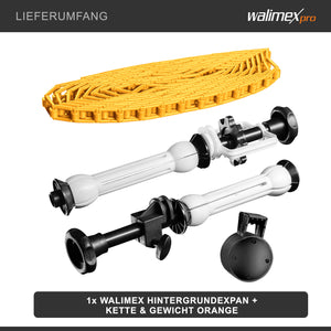 Walimex sfondo expan + catena e peso, arancione