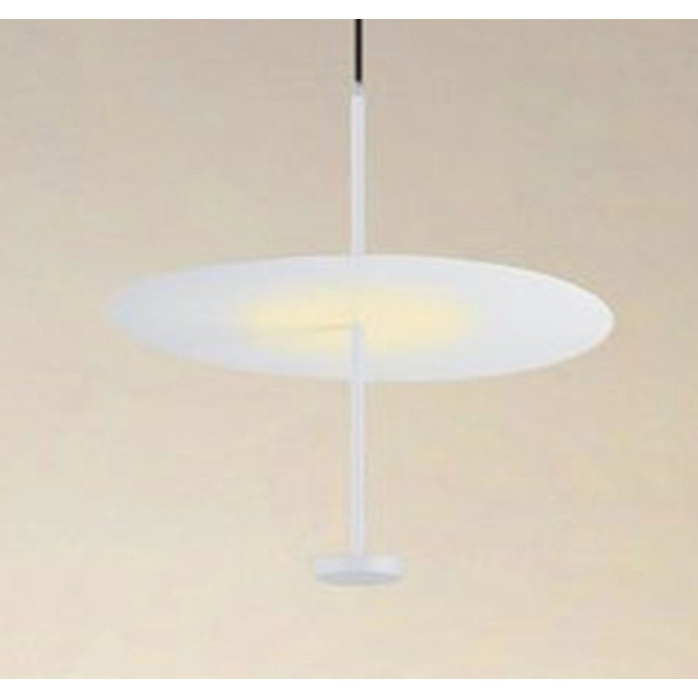 Trade Shop - Lampadario A Sospensione Luce 4000k Led 18w Disco Paralume Piatto Bianco Rotondo 33153 -