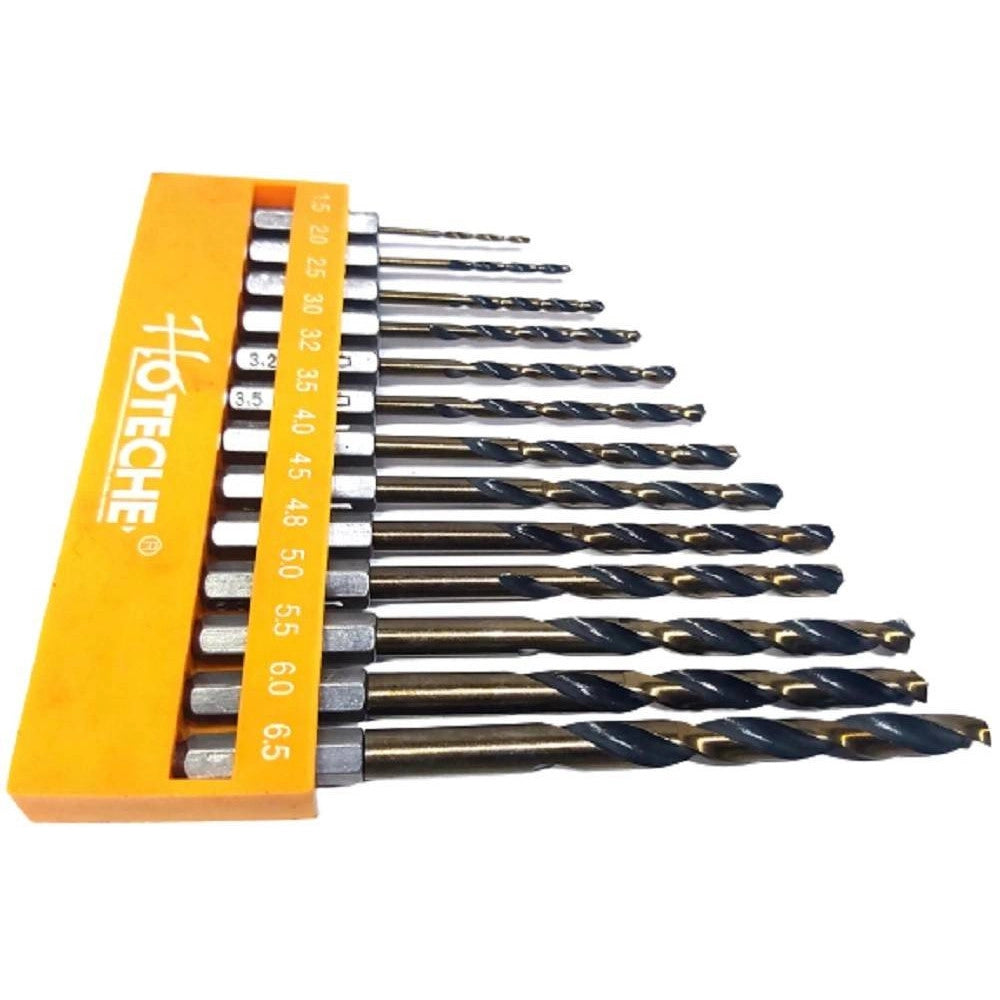 Trade Shop - Set 13 Punte Esagonale Trapano Avvitatore Inserti Titanio Attacco 1/4" 1,5-6,5mm -