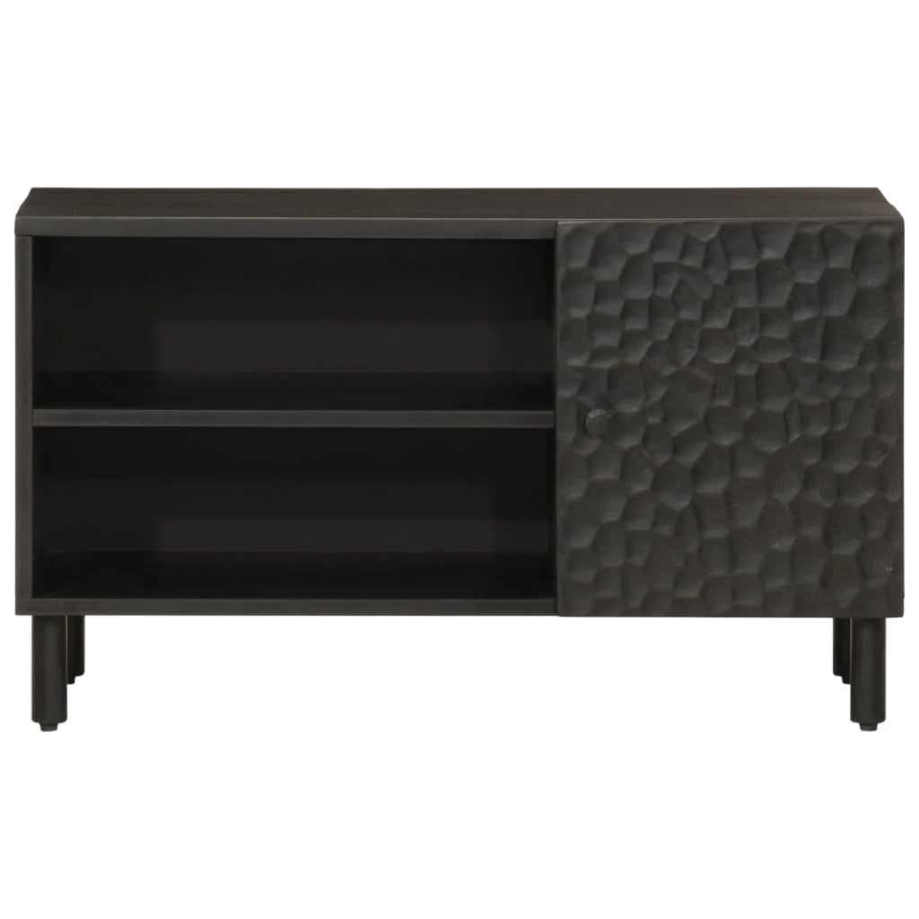 Mobile TV multimediale mensola TV credenza TV sala da pranzo soggiorno camera da letto 80 x 31 x 46 cm legno massello di mango nero 02_0026232