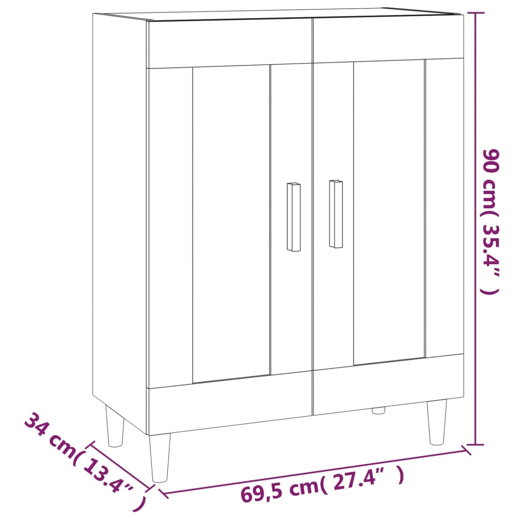 Credenza Bianca 69,5x34x90 cm in Legno Multistrato 812132
