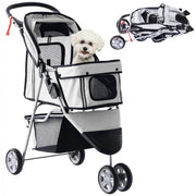 Carrello per Cani con Cestino ¨C zephmum ¨C 75x45x97 cm Grigio