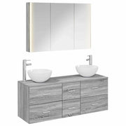 Set di mobili per il bagno 4 pcs Sonoma grigio 3406748