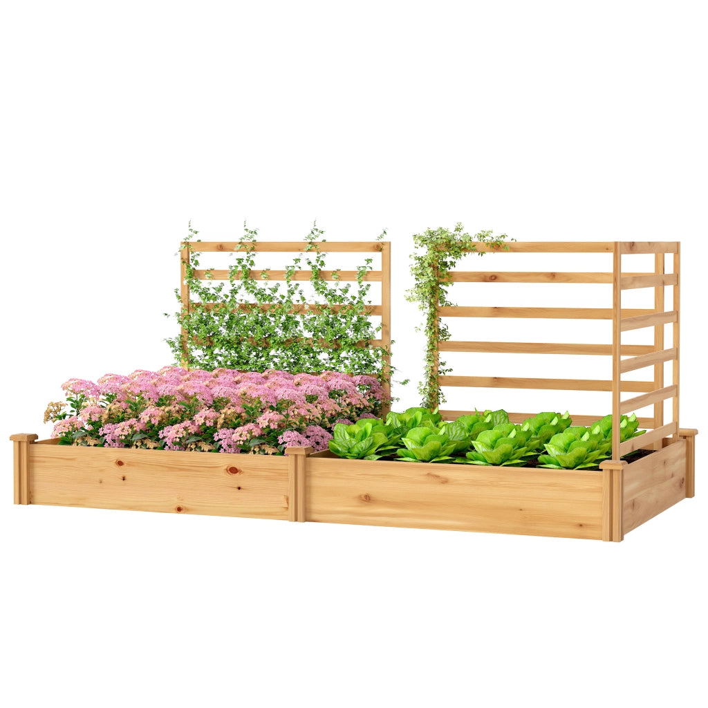 Fioriera con grigliato divisorio in legno da giardino ¨C Xylo ¨C 240x125x102 cm legno naturale