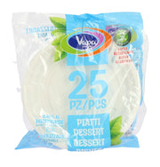 VAPA PIATTI IN PLASTICA DA DESSERT IN CONFEZIONE DA 25 PEZZI