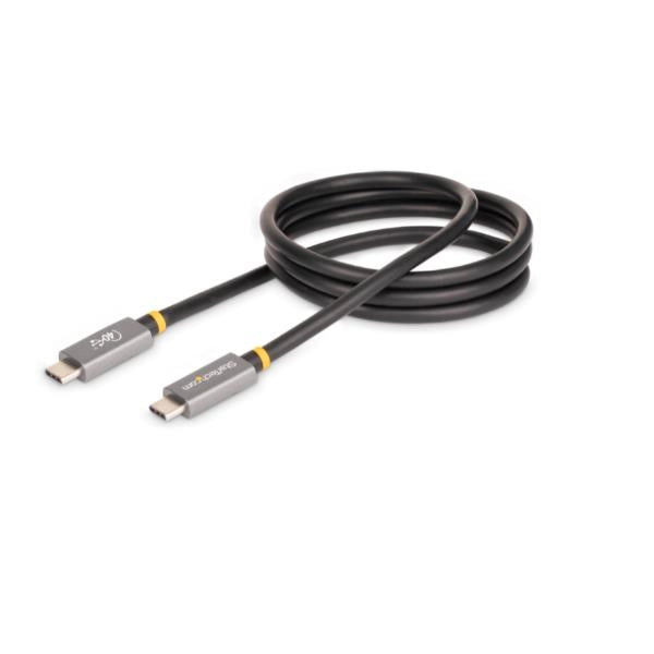 Startech.com cavo usb4 da 1 m, cavo usb type-c certificato usb-if, 40 gbps, cavo di ricarica e trasferimento dati usb-c, 100w power delivery, 8k 60hz, compatibile con thunderbolt 4/3/usb 3.2 - CC1M-40G-USB-CABLE