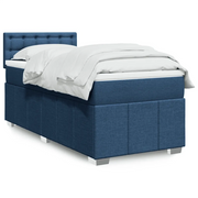 vidaXL Giroletto a Molle con Materasso Blu 100x200 cm in Tessuto