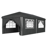 Gazebo Pieghevole 3x6 Metri Con Pareti Laterali E Finestre Impermeabile Altezza Regolabile Struttura In Metallo Nero