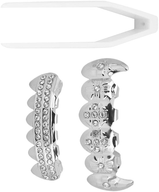 Accessorio hiphop per denti falsi - Modellabile - Sicuro da utilizzare - Facile da indossare - Adatto per Halloween - Protesi dentaria artificiale