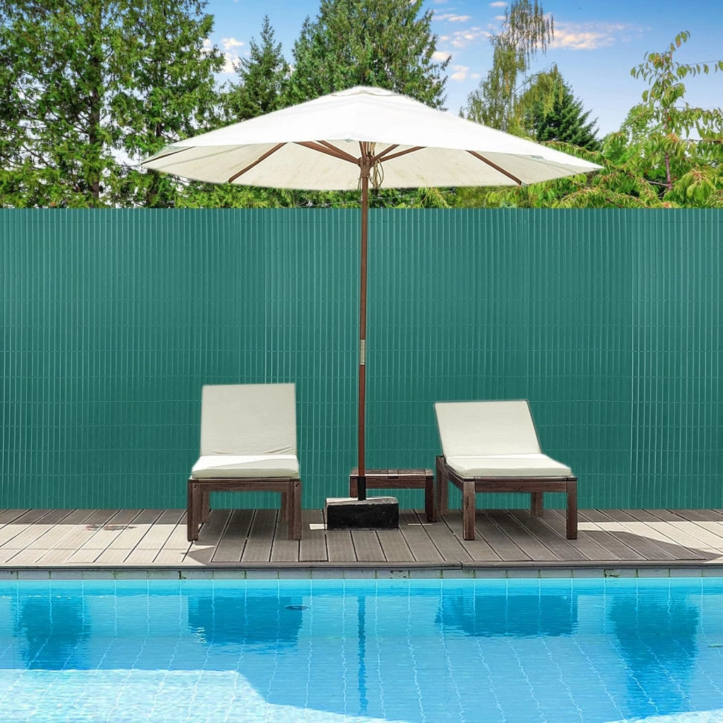 Canniccio PVC Recinzione 180x300cm Tappetino Privacy per Balcone con Fascette Recinzioni e Decorazioni Protezione dal Vento Impermeabile Senza Foratura, Verde