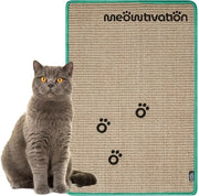 Matto per gatti - Sisal matto di alta qualità con zampe mobili, piastrelle di krab naturale, arredamento per gatti sostenibile, matto multifunzionale in sisal (60 x 40 cm, verde)